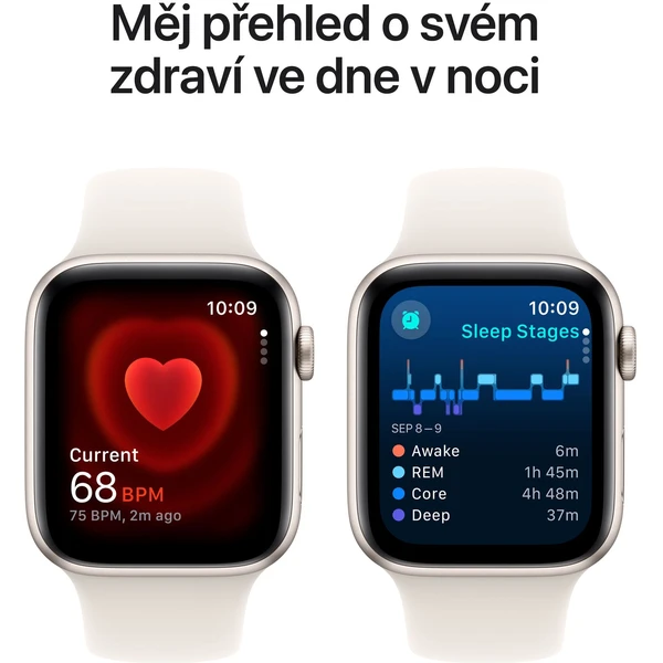 Apple Watch SE (2024) Cellular 40mm Hvězdně bílý hliník s hvězdně bílým sportovním řemínkem S/M - Chytré hodinky - Obrázek EDQ7000K01