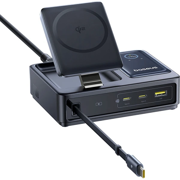 Baseus-Nomos-Qi2-nabijeci-stanice-140W-3xUSB-C-USB-A-s-vysuvnym-kabelem-USB-C-sitovy-kabel-1m-cerna