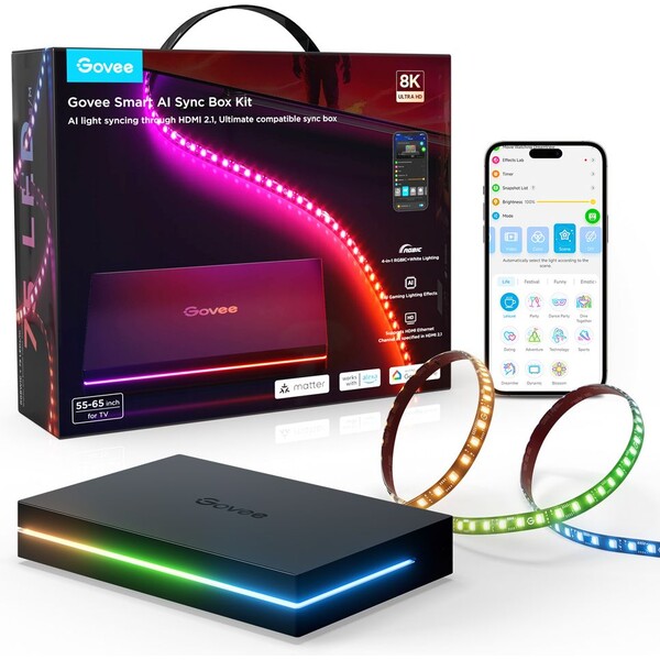 Govee-AI-Sync-Box-2-Smart-TV-RGBICW-podsvetleni-55-65