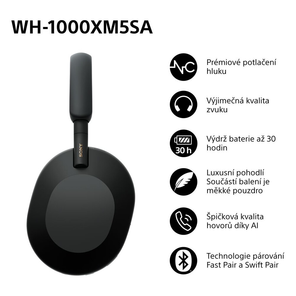 Sony-WH-1000XM5-bezdratova-sluchatka-Soft-Case-cerna