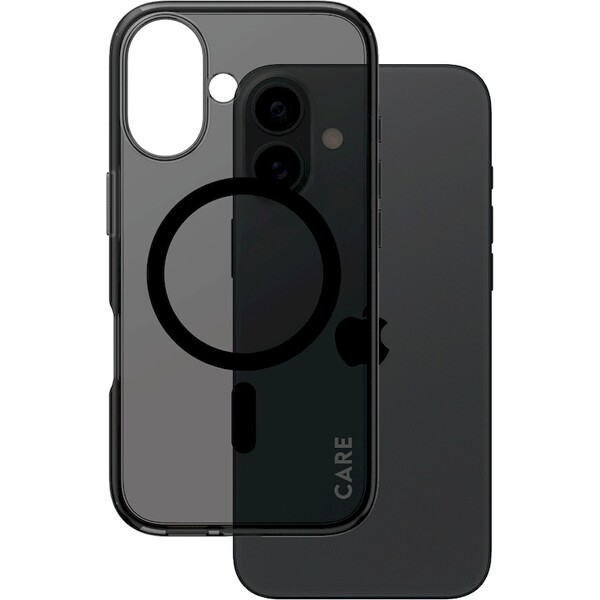 PanzerGlass-CARE-kryt-Apple-iPhone-16-MagSafe-Smokey-kourovy-cerny