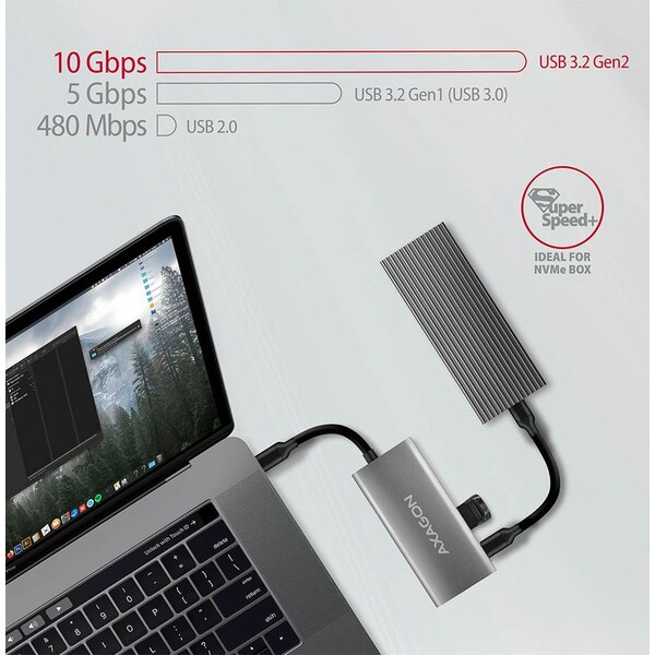 AXAGON-HMC4G2-USBC-3-2-Gen-2-10-Gbps-hub-w-2x-USBA-2x-USBC-13cm-USBC-cable