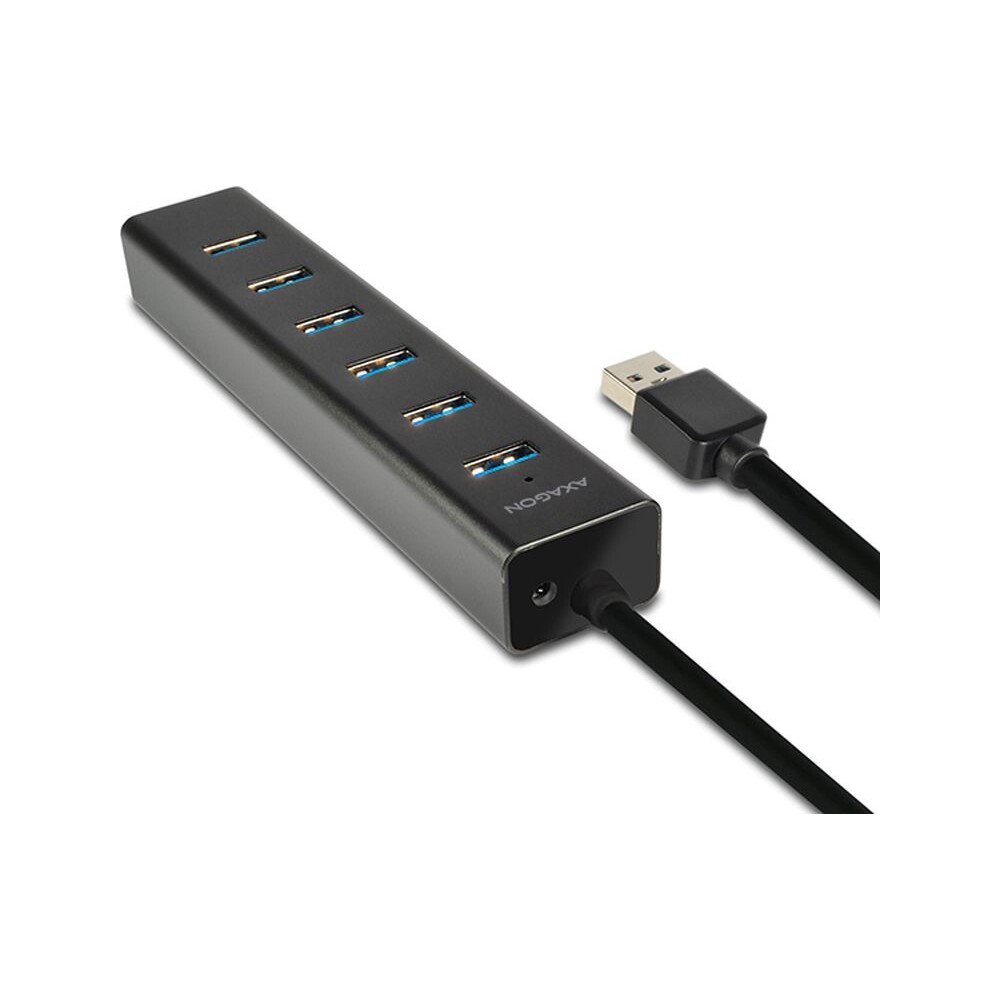 AXAGON-HUESA7BP-7x-USB3-0-ALU-CHARGING-hub-vc-AC-adapteru