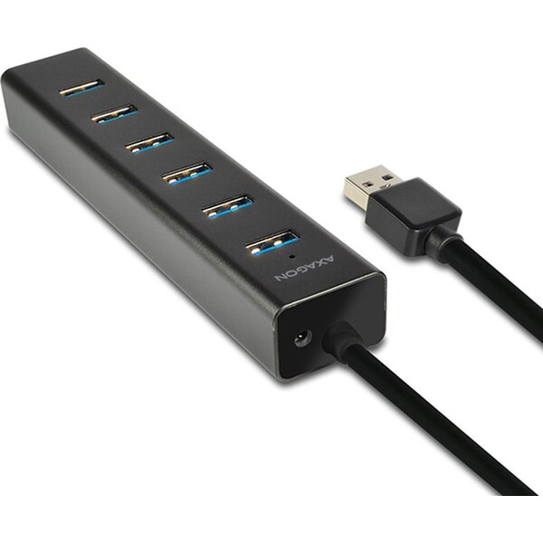 AXAGON-HUESA7BP-7x-USB3-0-ALU-CHARGING-hub-vc-AC-adapteru