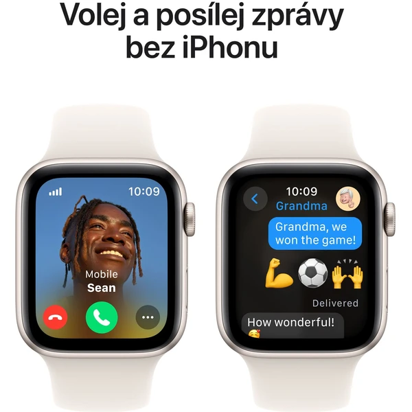 Apple Watch SE (2024) Cellular 40mm Hvězdně bílý hliník s hvězdně bílým sportovním řemínkem S/M - Chytré hodinky - Obrázek FDQ7000K01