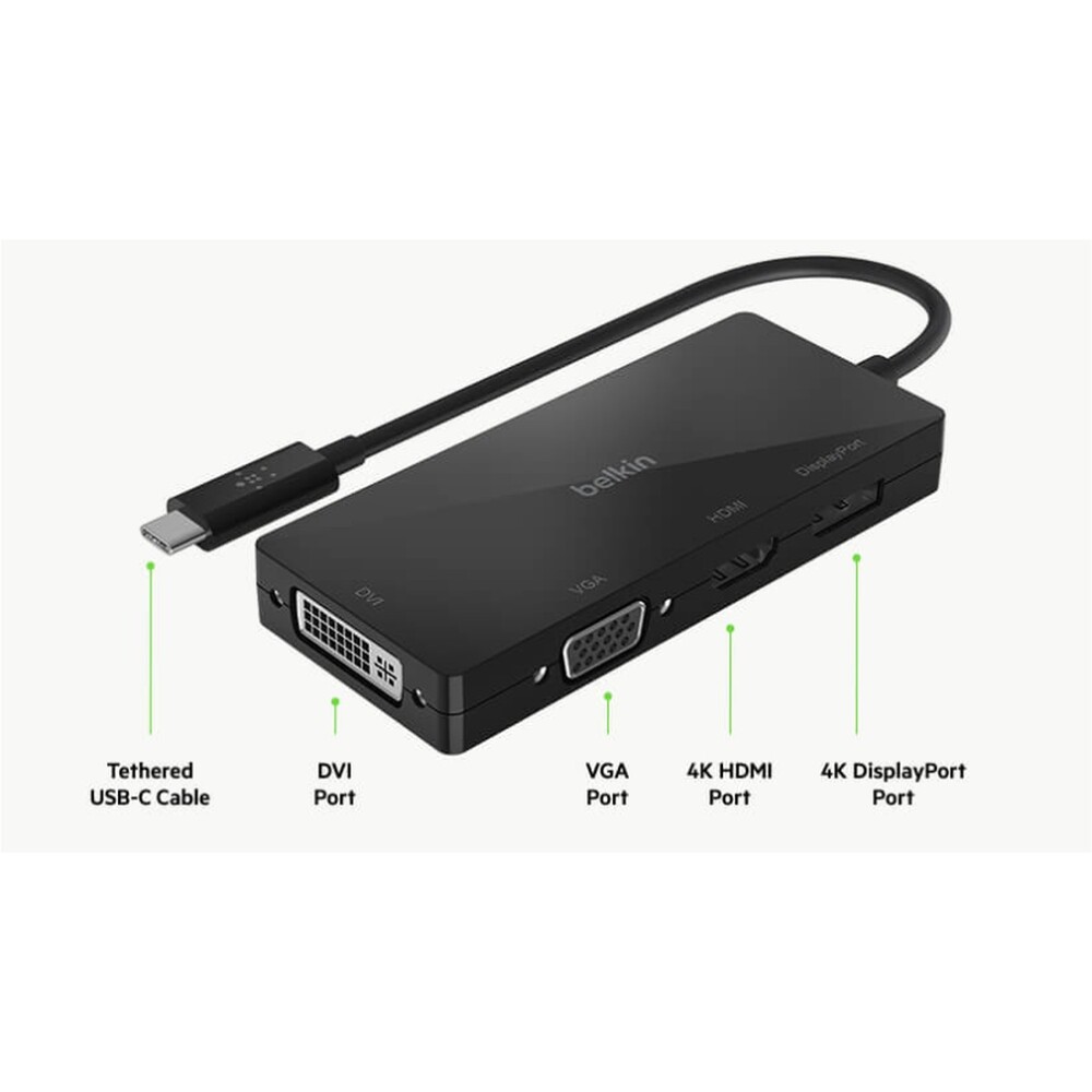 Belkin-USB-C-video-adapter-HDMI-VGA-DVI-DisplayPort-cerny