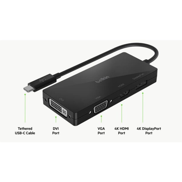 Belkin-USB-C-video-adapter-HDMI-VGA-DVI-DisplayPort-cerny
