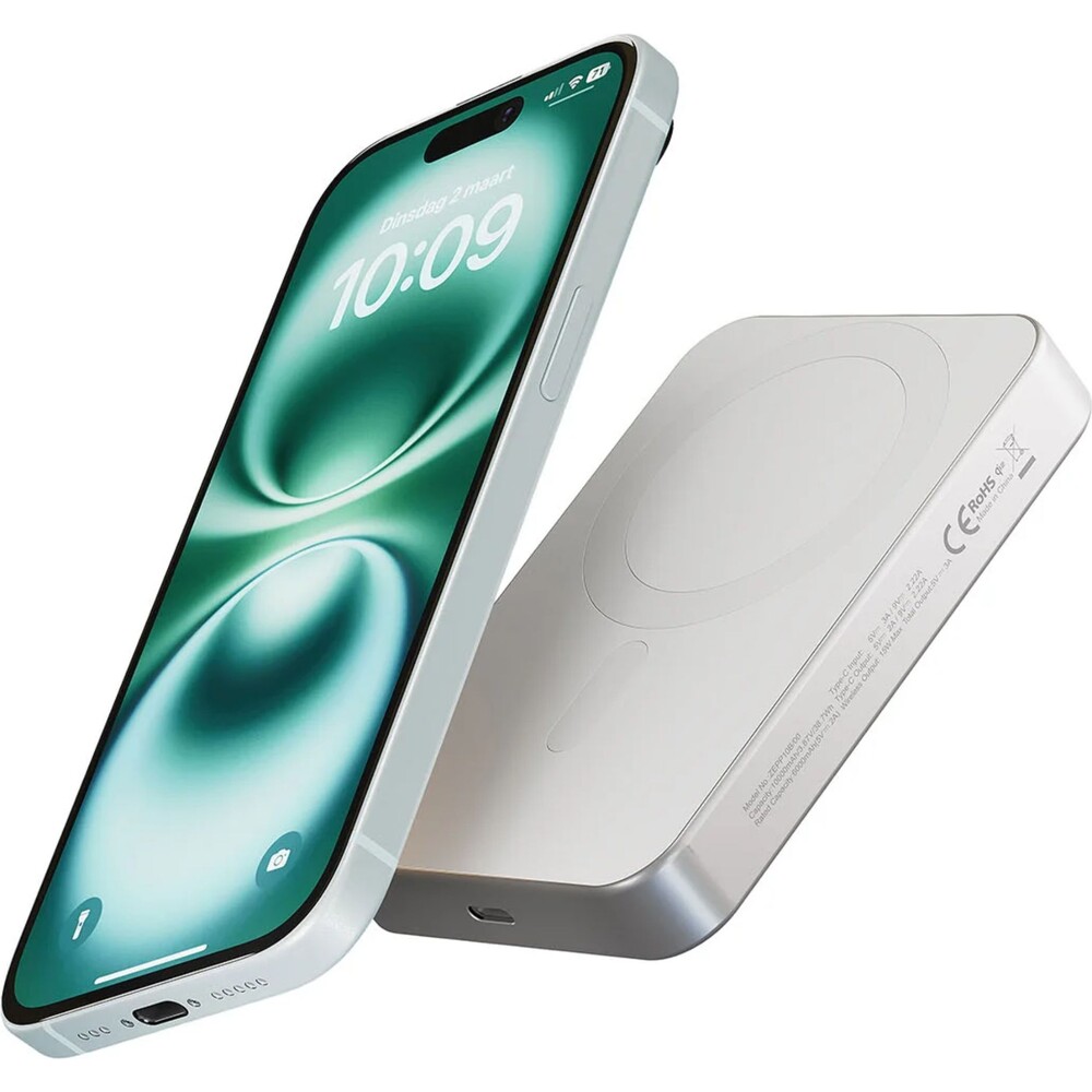 ZENS-Pro-1-MagSafe-Qi2-slim-powerbanka-10000-mAh-15-W-USB-C-bila