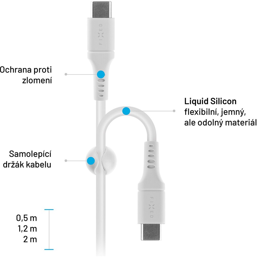 FIXED-Liquid-silicone-USB-C-USB-C-napajeci-kabel-60W-0-5m-bily
