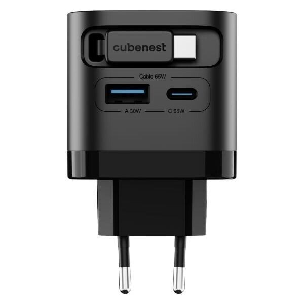 Cubenest-S3D2-PD-GaN-nabijecka-s-kabelem-65W-cerna