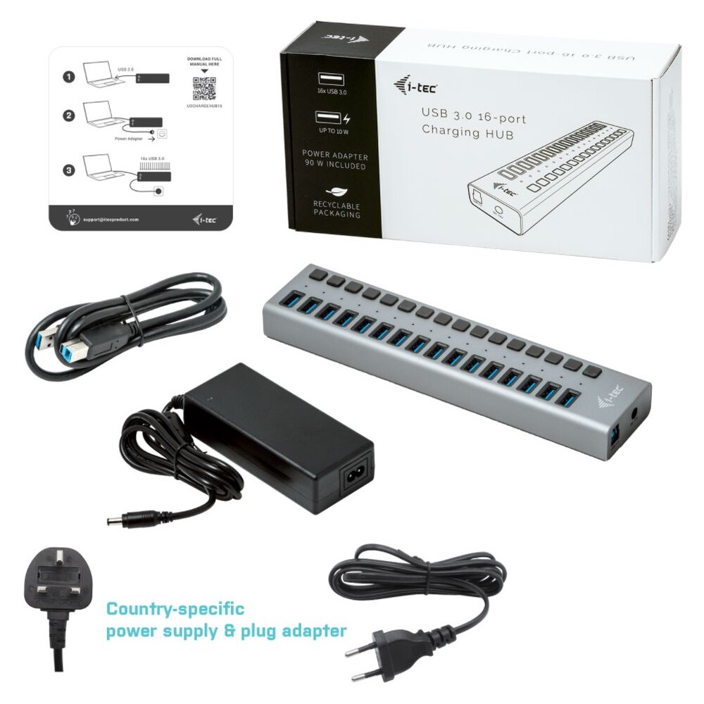 i-tec-USB-3-0-Charging-HUB-16-Port-Power-Adapter-90-W