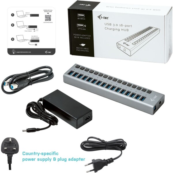 i-tec-USB-3-0-Charging-HUB-16-Port-Power-Adapter-90-W
