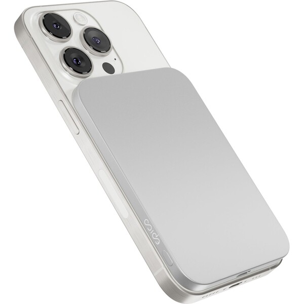 Epico-UltraPack-Slim-3000mAh-hlinikova-Mag-bezdratova-powerbanka-EM31-stribrna