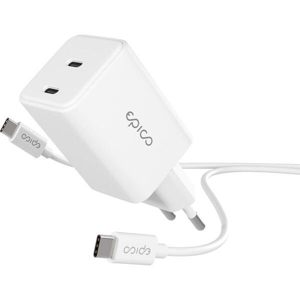 Epico-UltraBoost-GaN-45W-sitovy-adapter-EA45-s-1-2-m-USB-C-na-USB-C-kabelem-bily