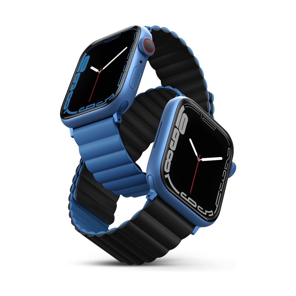 UNIQ-Revix-oboustranny-reminek-pro-Apple-Watch-49-46-45-44-42mm-Caspian-modry-cerny-