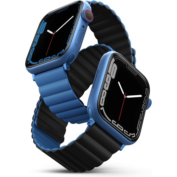 UNIQ-Revix-oboustranny-reminek-pro-Apple-Watch-49-46-45-44-42mm-Caspian-modry-cerny-