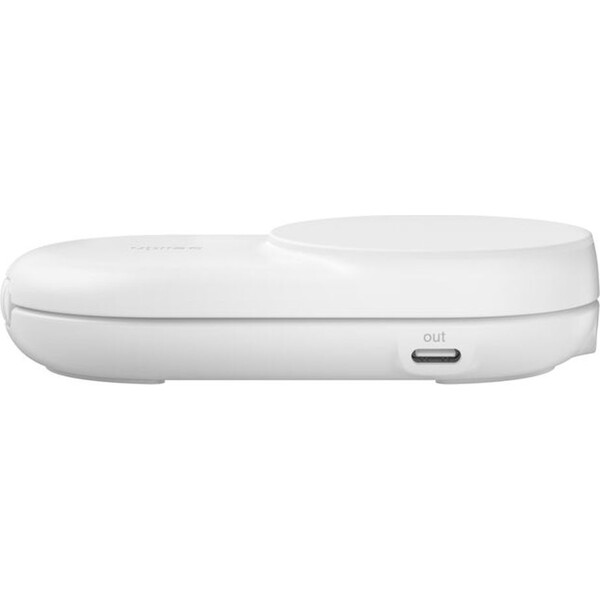 Belkin-UltraCharge-Qi2-25W-2v1-MagSafe-nabijecka-pro-iPhone-AirPods-s-USB-C-bila