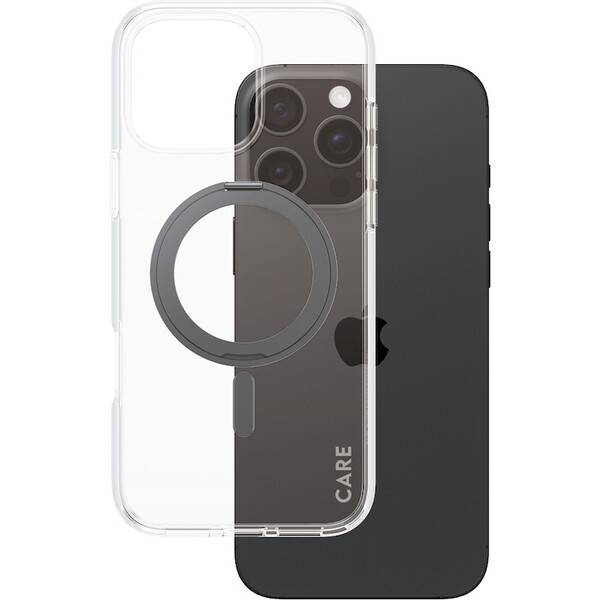 PanzerGlass-CARE-kryt-Apple-iPhone-16-Pro-Max-MagSafe-KickStand-ciry-cerny