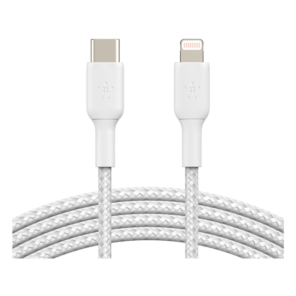Belkin-BOOST-Charge-Braided-USB-C-Lightning-napajeci-kabel-2m-bily