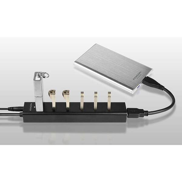 AXAGON-HUESA7BP-7x-USB3-0-ALU-CHARGING-hub-vc-AC-adapteru