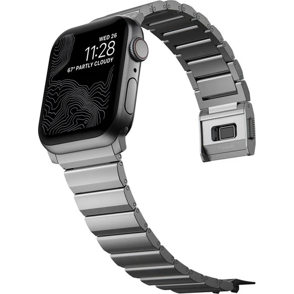 Nomad Titanium Band řemínek Apple Watch 49/45/44/42 mm stříbrný  - Řemínky - Obrázek GCPGF00101