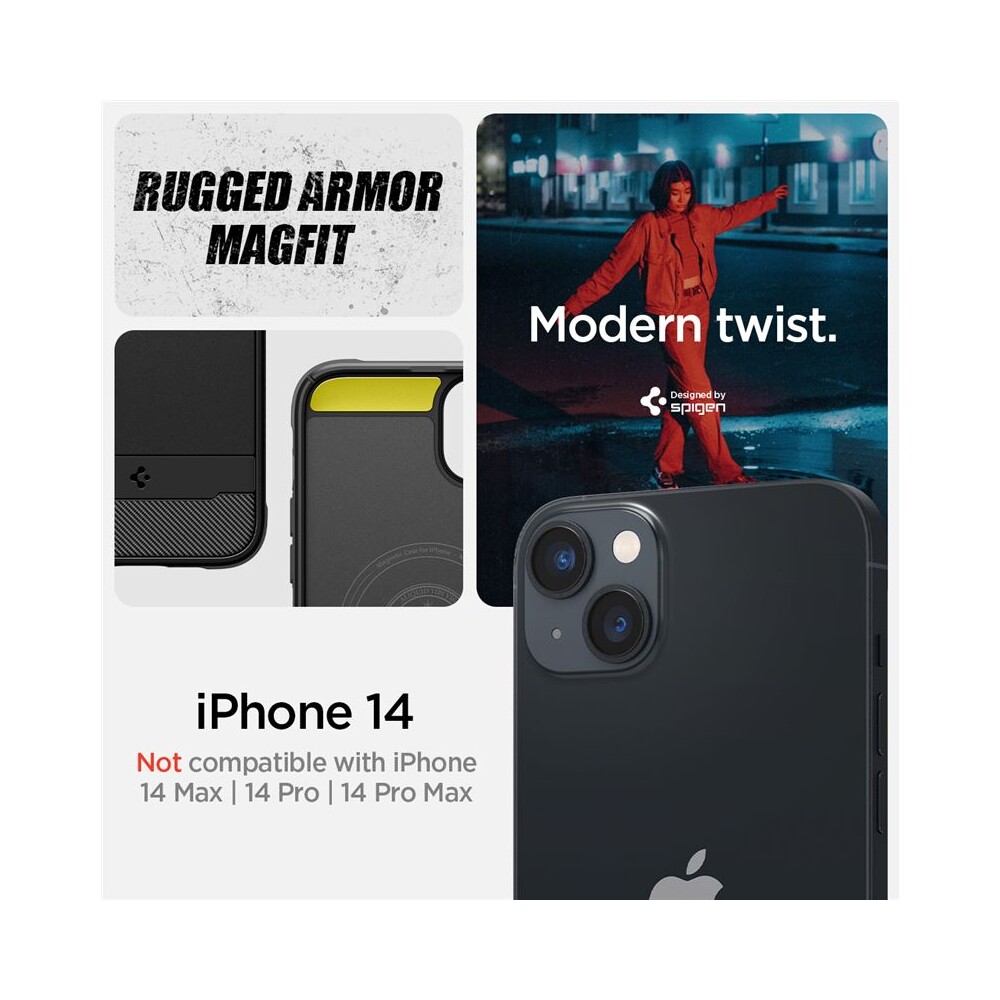 Spigen-Rugged-Armor-Mag-kryt-iPhone-14-cerny