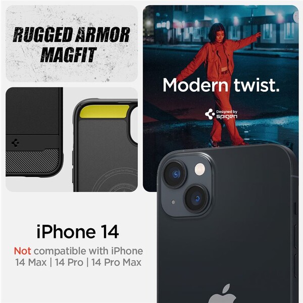 Spigen-Rugged-Armor-Mag-kryt-iPhone-14-cerny