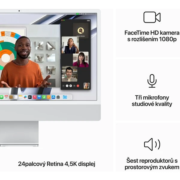 CTO Apple iMac 24" (2023) / 16GB / Mouse / stříbrný / CZ Touch ID NUM KLV / 1TB SSD / Bez ethernetu - Stolní počítače - Obrázek GJR2000G01