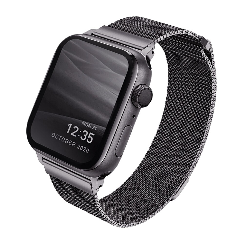 UNIQ-Dante-ocelovy-reminek-Apple-Watch-46-45-44-42mm-grafitovy