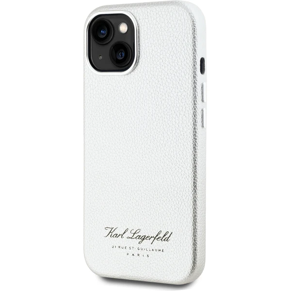 Karl Lagerfeld Grained PU Hotel RSG zadní kryt iPhone 15 bílý - Pouzdra - Obrázek GOO5000J01