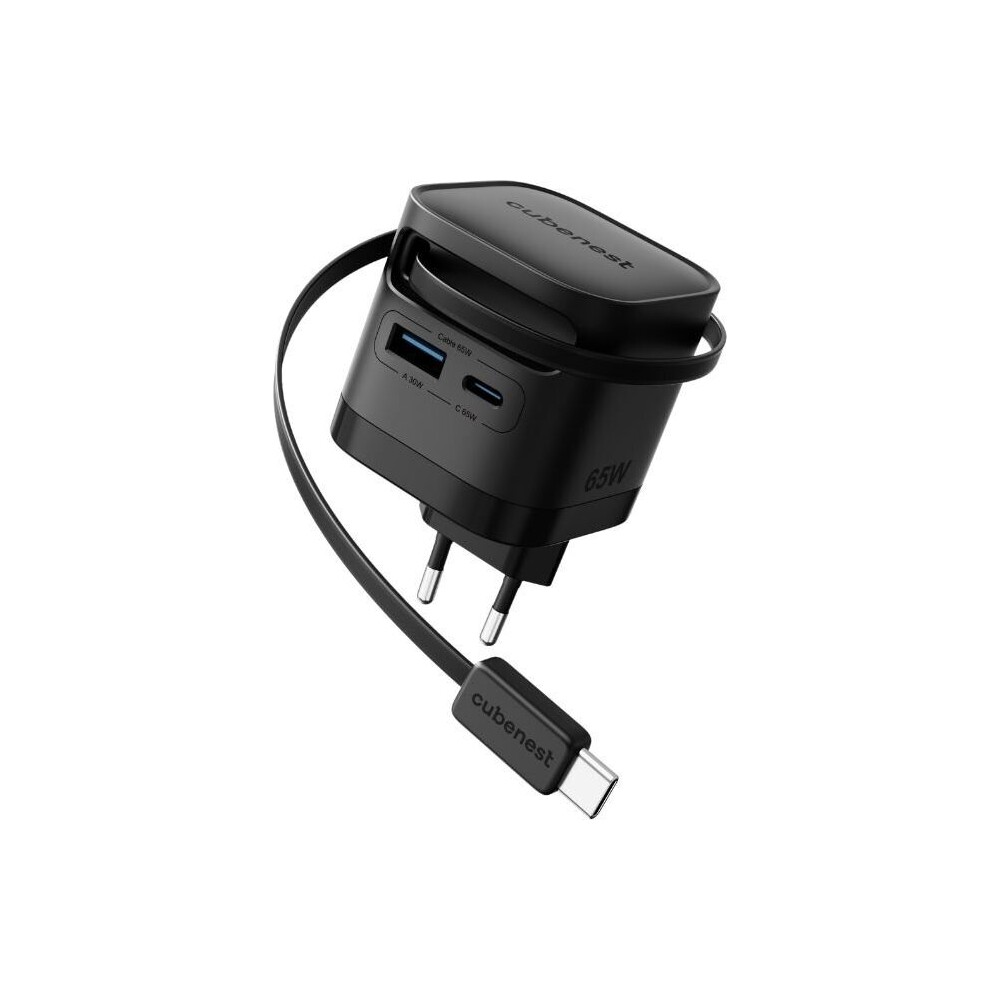 Cubenest-S3D2-PD-GaN-nabijecka-s-kabelem-65W-cerna