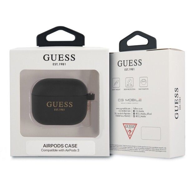 Guess-4G-Charm-Silikonove-Pouzdro-pro-Airpods-3-cerne