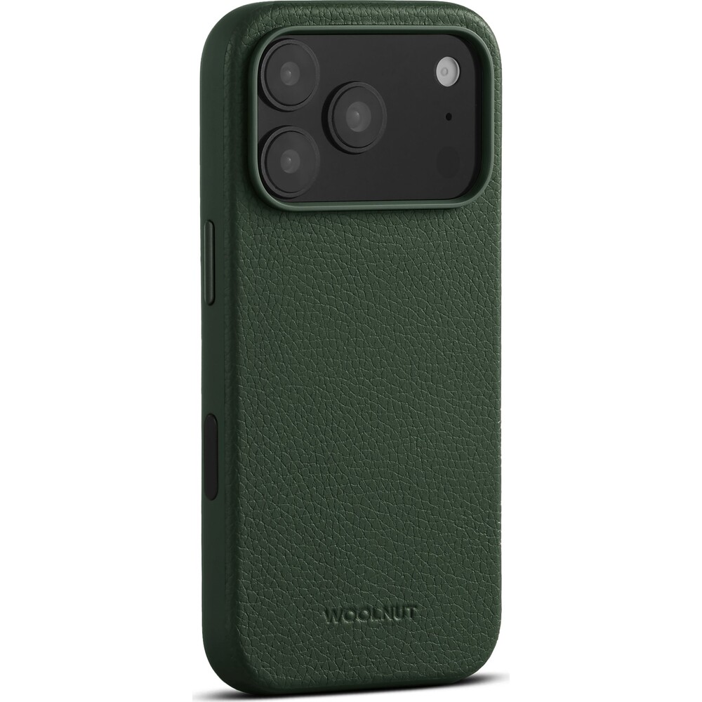 Woolnut-MagSafe-kozeny-kryt-iPhone-17-Pro-tmave-zeleny