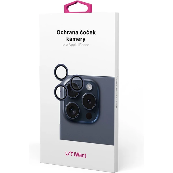iWant ochrana čoček na kameru iPhone 15 Pro/15 Pro Max modrá - Ochranné folie a skla - Obrázek H1P1000O01