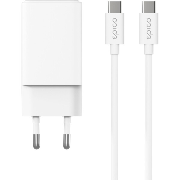 Epico-UltraBoost-GaN-45W-sitovy-adapter-EA45-s-1-2-m-USB-C-na-USB-C-kabelem-bily