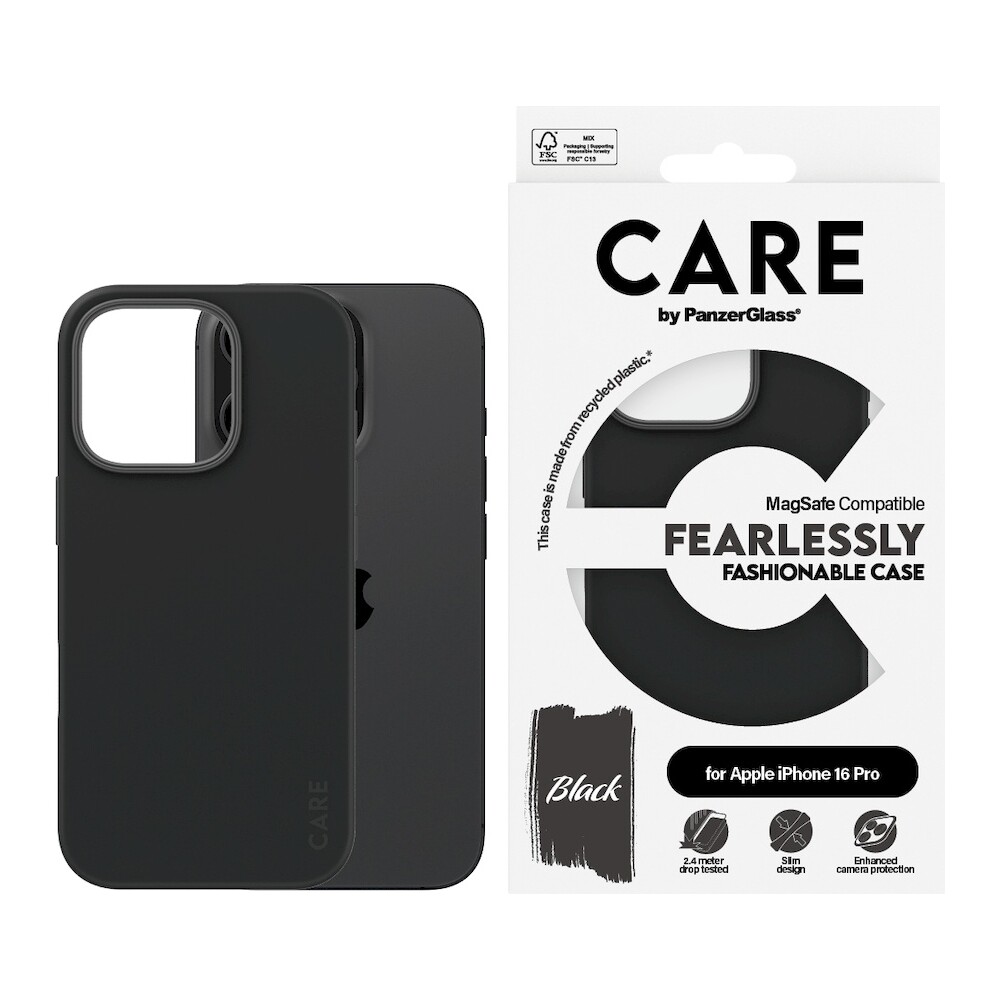 PanzerGlass-CARE-kryt-Apple-iPhone-16-Pro-MagSafe-Fearlessly-cerny