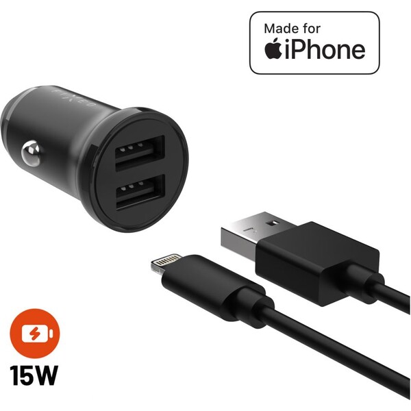 FIXED-set-autonabijecky-s-2xUSB-vystupem-a-USB-Lightning-kabelem-1-metr-Mfi-15W-cerny
