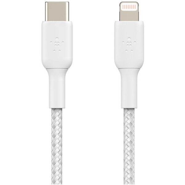 Belkin-BOOST-Charge-Braided-USB-C-Lightning-napajeci-kabel-2m-bily