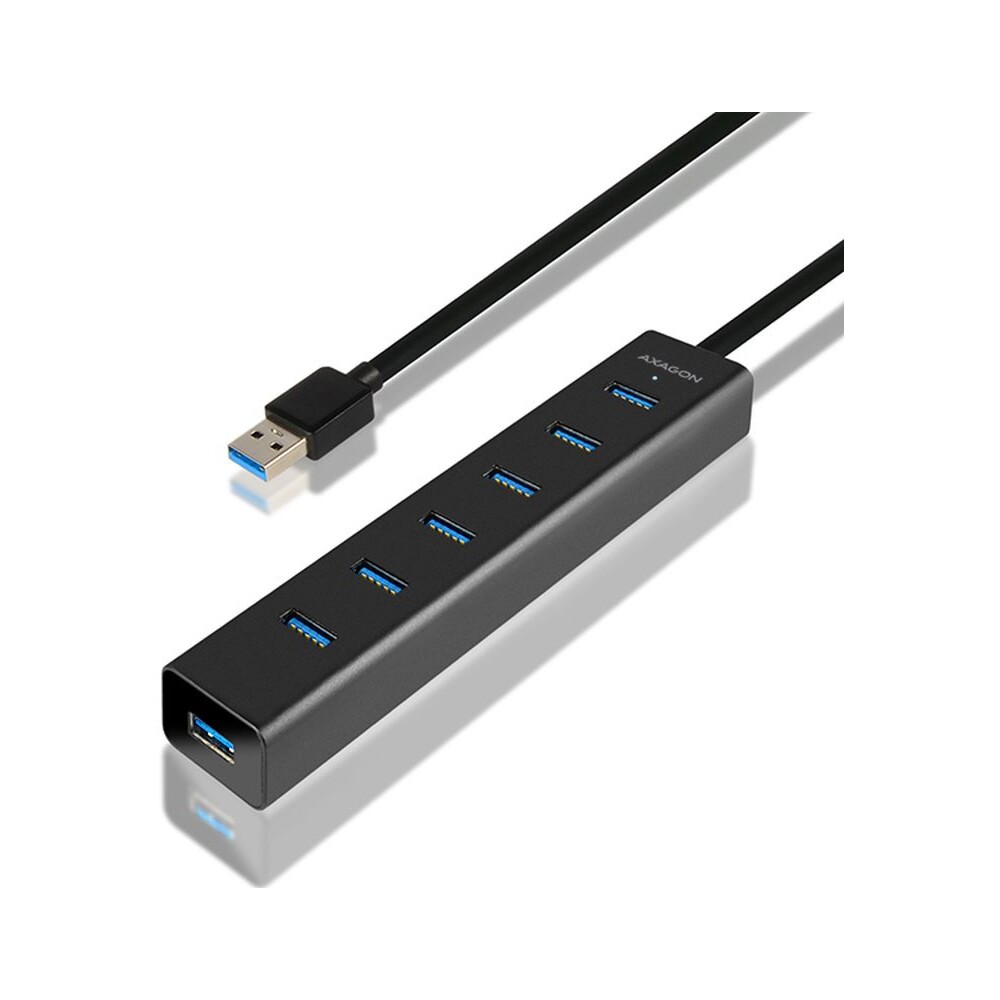AXAGON-HUESA7BP-7x-USB3-0-ALU-CHARGING-hub-vc-AC-adapteru