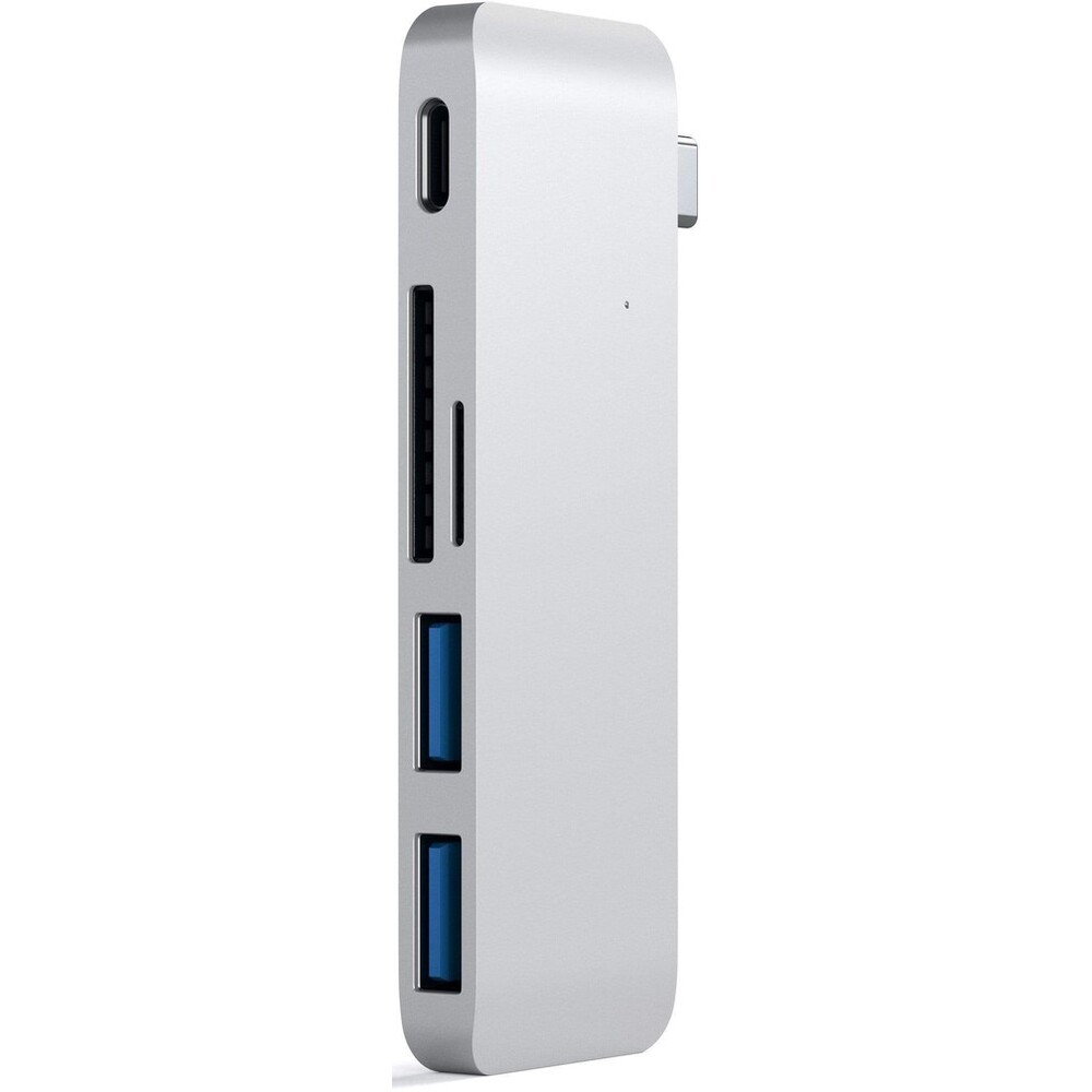 Satechi-Passthrough-USB-hub-pro-MacBook-stribrny