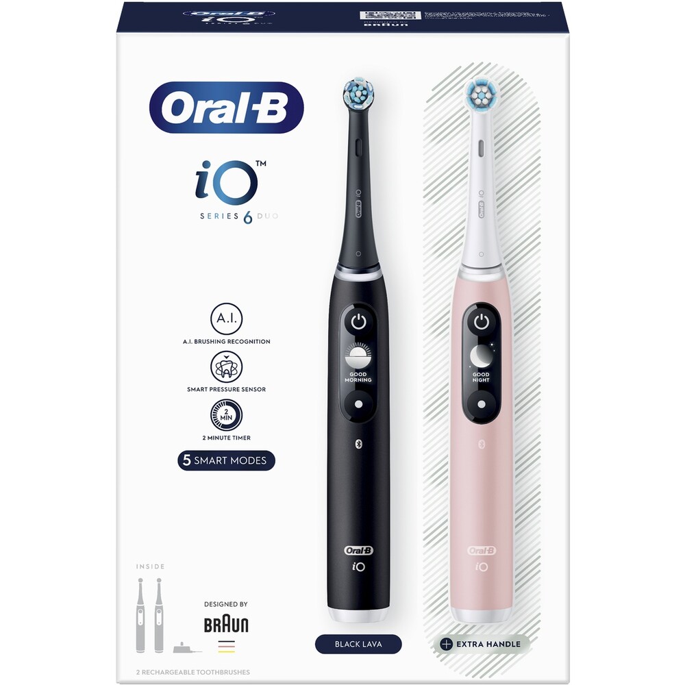 Oral-B-iO-Series-6-Duo-Pack-Black-Pink-Sand-Extra-Handle