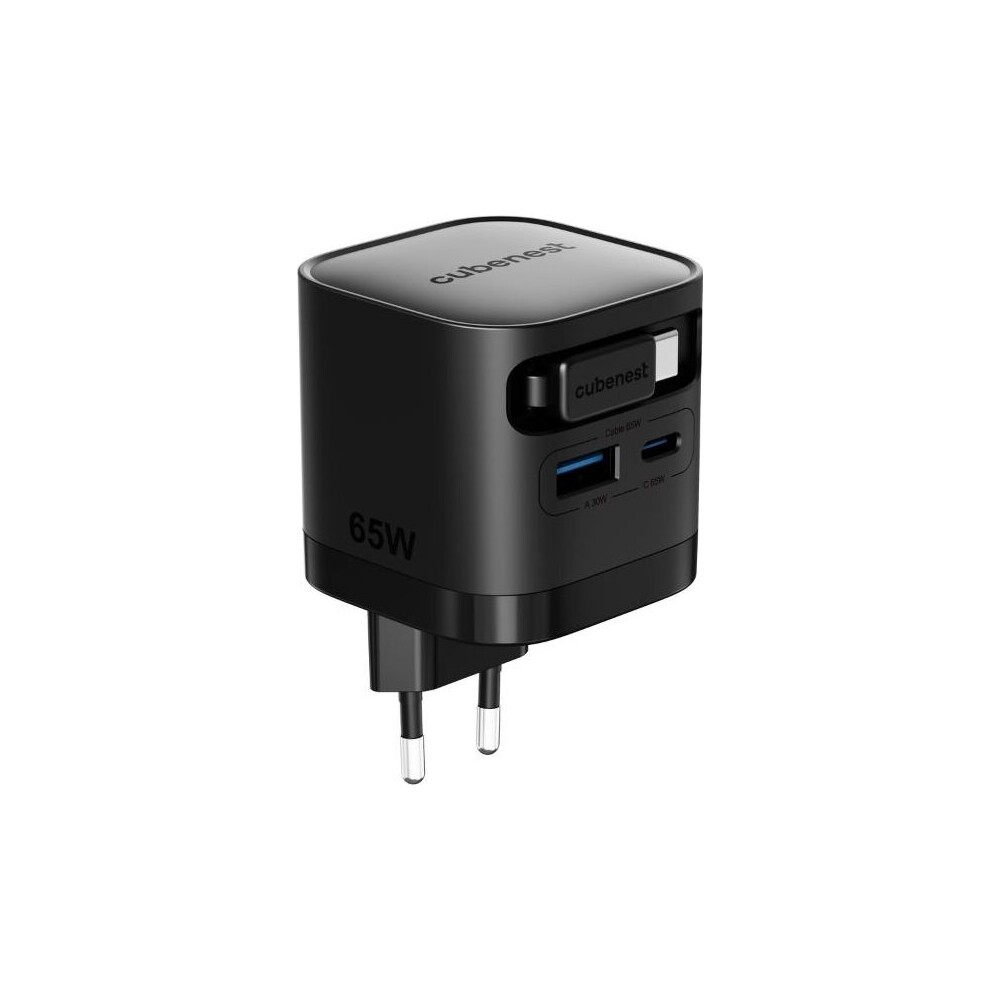 Cubenest-S3D2-PD-GaN-nabijecka-s-kabelem-65W-cerna