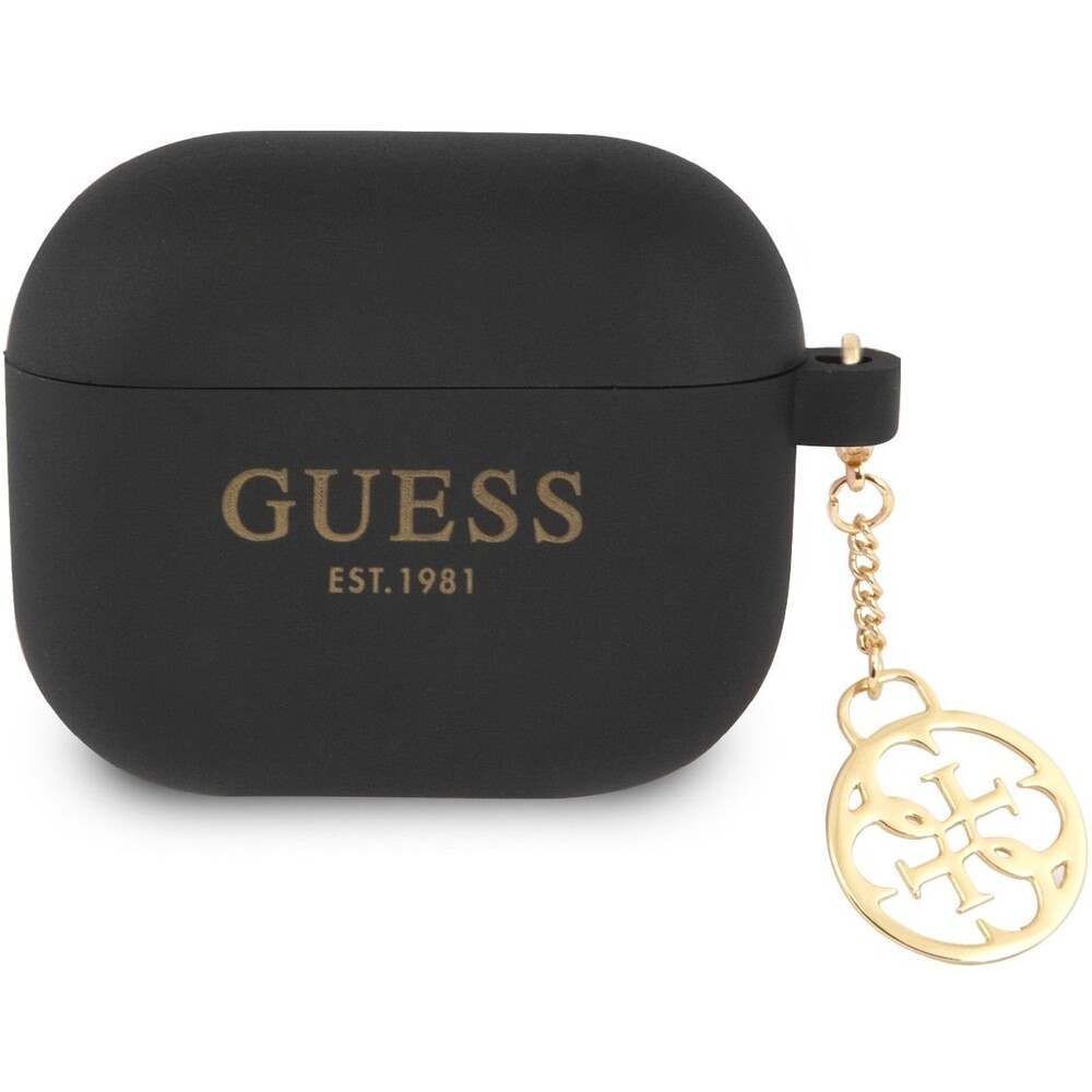 Guess-4G-Charm-Silikonove-Pouzdro-pro-Airpods-3-cerne