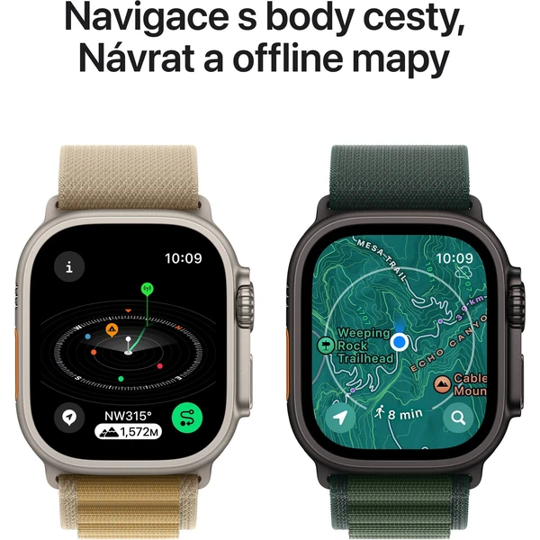 Apple Watch Ultra 2 (2024) 49mm Přírodní titan se žlutohnědým alpským tahem S - Chytré hodinky - Obrázek HTQ7000K01