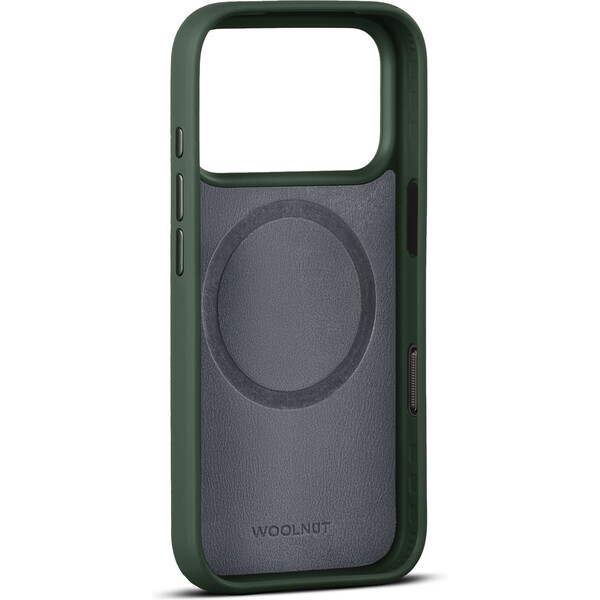 Woolnut-MagSafe-kozeny-kryt-iPhone-17-Pro-tmave-zeleny