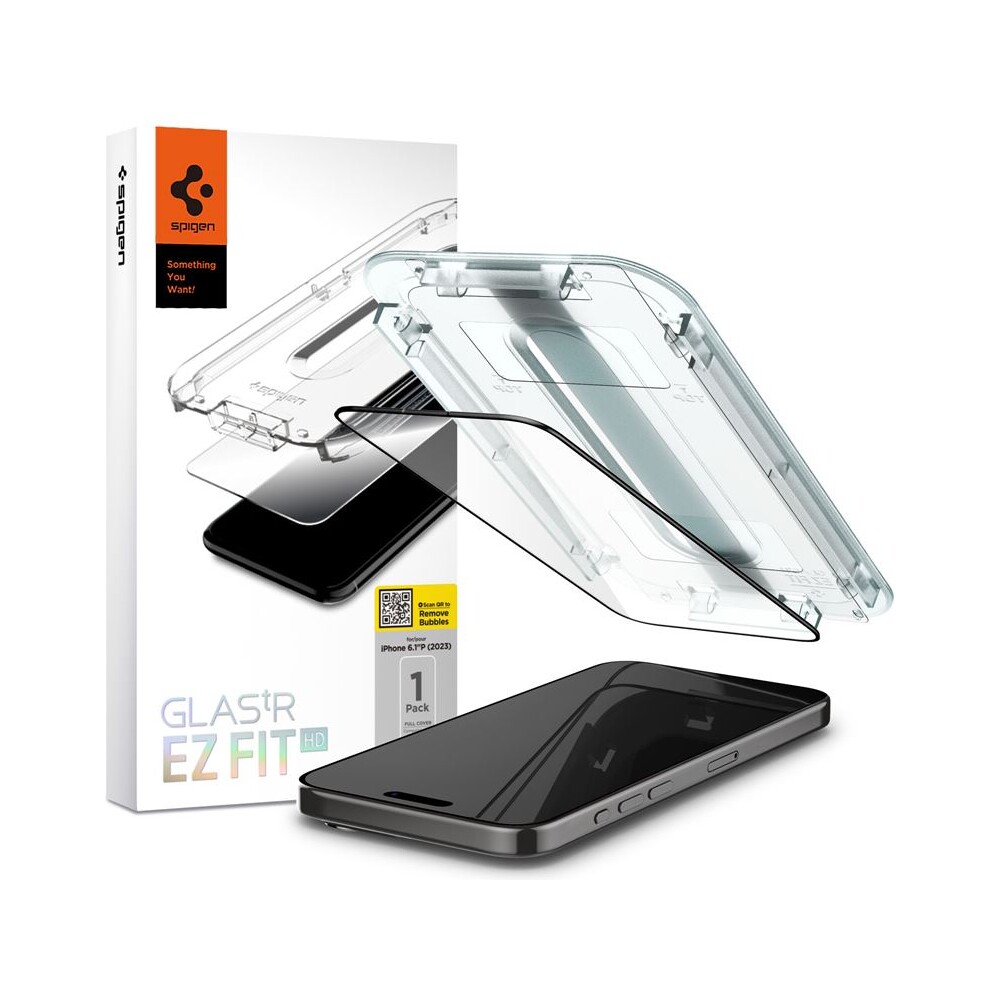 Spigen-Glass-tR-EZ-Fit-HD-tvrzene-sklo-iPhone-15-Pro-cerne