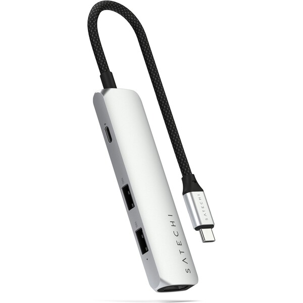 Satechi-4v1-USB-C-Slim-viceportovy-adapter-4K-stribrny