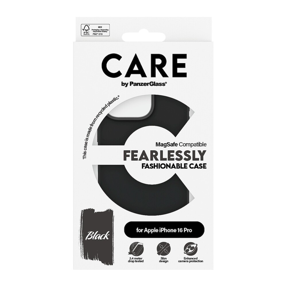 PanzerGlass-CARE-kryt-Apple-iPhone-16-Pro-MagSafe-Fearlessly-cerny