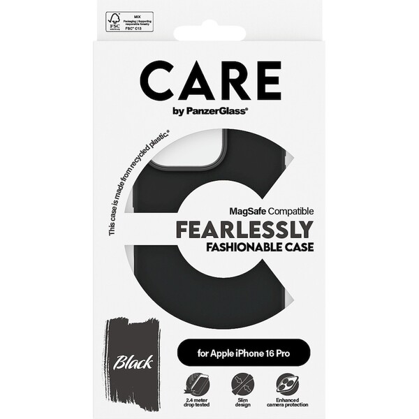 PanzerGlass-CARE-kryt-Apple-iPhone-16-Pro-MagSafe-Fearlessly-cerny