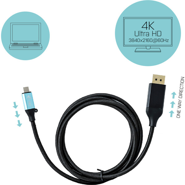 i-tec-USB-C-DisplayPort-kabel-4K-2m-cerny